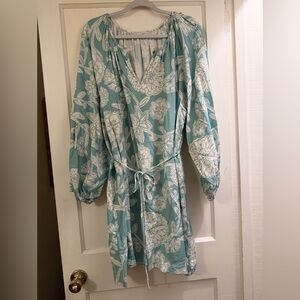 LOFT Floral Button Sleeve Mini Dress